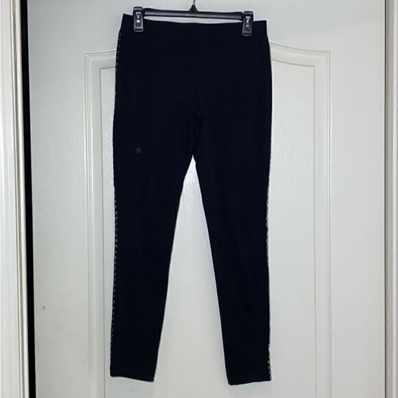 Express Black Leggings with side embellishments Women's Size Medium - Picture 2 of 10